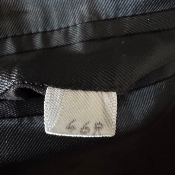 Vintage Mens 1970s Charcoal Gray Cashmere Blend Trench Coat Jacket 46R - Picture 10 of 10